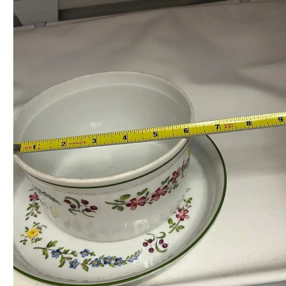Vintage 1983 Royal Worcester Fleuri Fine China Casserole Dish Set -Cottagecore